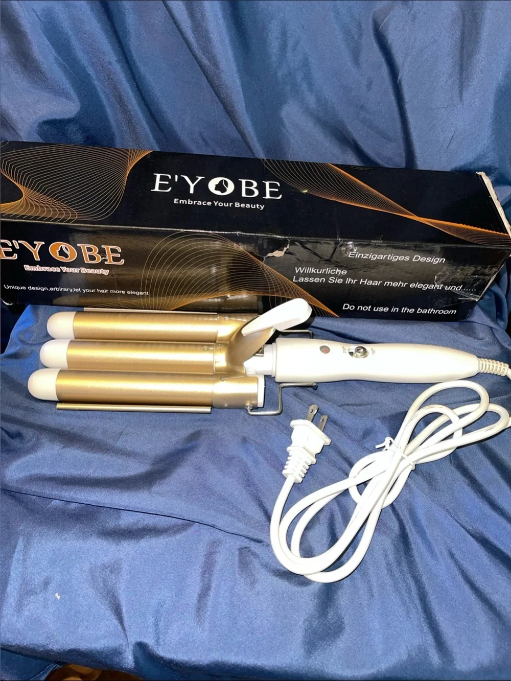 Gold Triple Barrel Hair Waver - White Handle